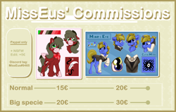 Size: 2030x1293 | Tagged: safe, artist:euspuche, imported from derpibooru, pegasus, pony, unicorn, advertisement, commission, commission info, reference sheet