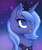 Size: 2500x3000 | Tagged: safe, artist:starlight-j, imported from derpibooru, princess luna, alicorn, pony, bust, crown, ear fluff, female, high res, jewelry, lens flare, open mouth, regalia, s1 luna, solo, starry sky