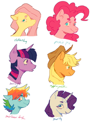 Size: 1068x1424 | Tagged: safe, artist:gothsockmonkey, imported from derpibooru, applejack, fluttershy, pinkie pie, rainbow dash, rarity, twilight sparkle, mane six, simple background, white background