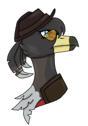 Size: 1359x1936 | Tagged: safe, artist:agdapl, imported from derpibooru, imported from ponybooru, griffon, crossover, griffonized, looking back, rule 63, simple background, sniper, species swap, sunglasses, team fortress 2, transparent background