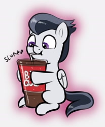 Size: 1200x1449 | Tagged: safe, artist:heretichesh, imported from derpibooru, rumble, pegasus, pony, colt, cute, drink, male, rumblebetes, small pony, smol, solo