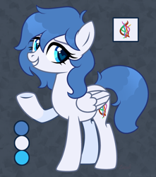 Size: 2014x2280 | Tagged: safe, artist:cornelia_nelson, imported from derpibooru, oc, oc only, oc:graceful motion, pegasus, pony, high res, reference sheet, simple background, smiling, solo