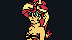 Size: 1067x598 | Tagged: safe, artist:jadeharmony, artist:jadethepegasus, imported from derpibooru, sunset shimmer, mermaid, fanfic:sunset shimmer discovers her feet, equestria girls, crossover, fanfic art, female, mermaidized, sad, solo, species swap, the little mermaid