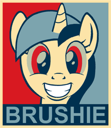 Size: 1045x1202 | Tagged: safe, artist:ambassad0r, edit, editor:brushiepl, imported from derpibooru, minuette, pony, unicorn, brushie, caption, female, hope poster, looking at you, mare, poster, smiling, smiling at you, solo, text