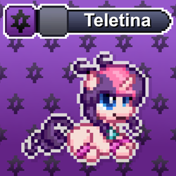 Size: 1024x1024 | Tagged: safe, artist:tony yotes, artist:yotes games, artist:yotesmark, imported from derpibooru, oc, oc only, oc:teletina, espeon, pony, unicorn, battle gem ponies, eeveelution, magic, mind reading, pixel art, pokémon, ponymon, psychic powers, solo, telekinesis, telepathy