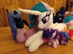 Size: 720x532 | Tagged: safe, imported from derpibooru, fluttershy, izzy moonbow, princess celestia, princess luna, bronukon, bronukon 2021, bronukon next, g5, irl, photo, plushie, ukraine