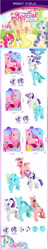 Size: 750x3911 | Tagged: artist needed, safe, imported from derpibooru, pinkie pie, oc, alicorn, pegasus, pony, unicorn, baby, baby pony, bootleg, colored horn, cute, female, horn, mare, photo, simple background, special horse, special party, special unicorn, toy, white background