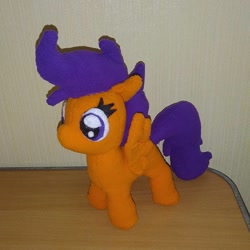 Size: 1080x1080 | Tagged: safe, artist:jbond, imported from derpibooru, scootaloo, pegasus, pony, female, filly, handmade, irl, photo, photography, plushie, solo