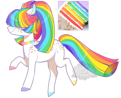 Size: 900x731 | Tagged: safe, artist:lavvythejackalope, imported from derpibooru, oc, oc only, earth pony, pony, colored hooves, earth pony oc, hair over eyes, multicolored hair, rainbow hair, simple background, solo, transparent background