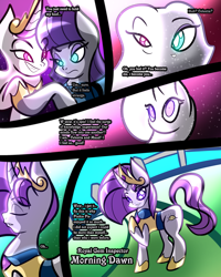 Size: 2400x3000 | Tagged: safe, artist:keytee-chan, imported from derpibooru, maud pie, princess celestia, oc, oc:morning dawn, alicorn, earth pony, unicorn, comic:the great big fusion 2 remake, comic, eyes closed, fusion, high res, pink-mane celestia, race swap, unicorn celestia