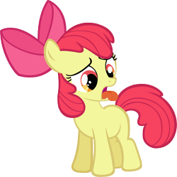 Size: 6558x6524 | Tagged: safe, artist:lilcinnamon, imported from derpibooru, apple bloom, earth pony, pony, apple family reunion, .psd available, female, filly, open mouth, simple background, solo, tongue out, tongue twister, transparent background, vector