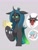Size: 1500x2000 | Tagged: safe, artist:zachc, imported from derpibooru, cozy glow, lord tirek, queen chrysalis, centaur, changeling, changeling queen, pegasus, pony, taur, cheese, disembodied head, female, filly, food, male, trio