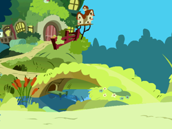 Size: 640x480 | Tagged: safe, imported from derpibooru, fighting is magic, background, bird house, cattails, exterior, fluttershy's cottage, reeds