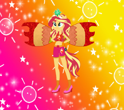 Size: 868x770 | Tagged: safe, artist:magical-mama, artist:selenaede, artist:user15432, imported from derpibooru, sunset shimmer, fairy, human, equestria girls, barely eqg related, base used, belt, boots, clothes, crossover, crown, cutie mark, cutie mark on clothes, element of empathy, element of forgiveness, fairy wings, fairyized, gloves, gradient background, hand on hip, hands on hip, high heels, jewelry, magic winx, motorcross, pink shoes, ponied up, red wings, regalia, shoes, solo, sparkly background, wings, winx, winx club, winxified