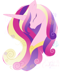 Size: 4663x5852 | Tagged: safe, artist:illumnious, imported from derpibooru, princess cadance, alicorn, pony, absurd resolution, bust, eyes closed, female, lineless, mare, simple background, solo, transparent background, vector