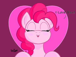 Size: 4098x3072 | Tagged: safe, artist:datzigga, imported from derpibooru, pinkie pie, earth pony, pony, bronybait, cute, diapinkes, eyes closed, heart, i love you, puckered lips, solo