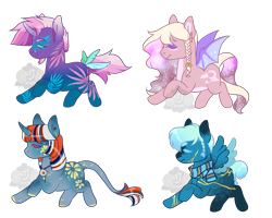 Size: 2500x2000 | Tagged: safe, artist:lavvythejackalope, imported from derpibooru, oc, oc only, bat pony, pegasus, pony, unicorn, base used, bat pony oc, bat wings, clothes, eyes closed, high res, horn, pegasus oc, scarf, simple background, transparent background, unicorn oc, wings