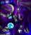 Size: 2290x2619 | Tagged: safe, artist:rocioam7, imported from derpibooru, nightmare rarity, pony, unicorn, armor, blue eyes, bubble, colored pupils, crown, eyelashes, female, flowing tail, gem, glow, glowing, high res, holding breath, hoof shoes, horn, jewelry, looking up, ocean, purple mane, regalia, solo, stars, swimming, tail, underwater, water