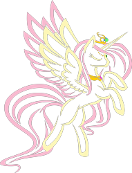 Size: 3056x4000 | Tagged: safe, artist:up1ter, imported from derpibooru, fluttershy, oc, oc:princess fluttershy, alicorn, pony, alicorn oc, alicornified, alternate cutie mark, alternate design, alternate hairstyle, alternate universe, au:friendship is kindness, colored wings, commission, element of kindness, fluttercorn, horn, jewelry, lineart, minimalist, neon, neon sign, race swap, simple background, solo, tiara, transparent background, two toned wings, wings, ych result