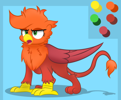 Size: 3000x2500 | Tagged: safe, artist:pizzamovies, imported from derpibooru, oc, oc only, oc:robinwood, griffon, annoyed, female, griffon oc, high res, open mouth, reference sheet, simple background, solo