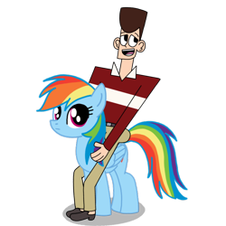 Size: 768x768 | Tagged: safe, imported from derpibooru, rainbow dash, human, pegasus, pony, clone high, crossover, female, john f. kennedy, mare