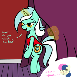 Size: 2000x2000 | Tagged: safe, artist:dafiltafish, imported from derpibooru, bon bon, lyra heartstrings, sweetie drops, earth pony, pony, unicorn, comic:day by day, bipedal, blood, blushing, clothes, curtains, dialogue, female, high res, lesbian, lyrabon, magic, nosebleed, one-piece swimsuit, open-back swimsuit, shipping, swimsuit, swirly eyes