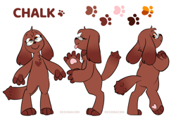 Size: 1280x879 | Tagged: safe, artist:redxbacon, imported from derpibooru, oc, oc only, oc:chalk, diamond dog, diamond dog oc, female, glasses, heart, reference sheet, simple background, solo, tongue out, white background