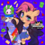 Size: 2000x2000 | Tagged: safe, artist:lexiedraw, imported from derpibooru, angel bunny, fluttershy, pegasus, pony, bandage, blue screen of death, candy, clothes, donut, female, floating wings, food, high res, japanese, looking at you, mare, needs more saturation, open mouth, parental advisory, pills, scissors, scrapbook aesthetic, skateboard, skirt, solo focus, strawberry, wings