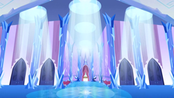 Size: 1280x720 | Tagged: safe, imported from derpibooru, screencap, games ponies play, background, crystal castle, crystal empire, door, hall, liminal space, no pony, scenic ponyville