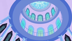Size: 1280x720 | Tagged: safe, imported from derpibooru, screencap, games ponies play, architecture, background, crystal castle, crystal empire, no pony, rotunda, scenic ponyville