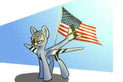 Size: 3000x2000 | Tagged: safe, artist:wandering nate, imported from derpibooru, oc, oc only, original species, plane pony, pony, american flag, high res, one eye closed, p-51, p-51 mustang, plane, propeller, simple background, solo, wink