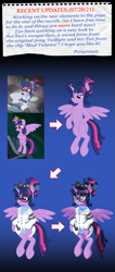 Size: 1701x4015 | Tagged: safe, artist:invisibleguy-ponyman, artist:ponymaan, imported from derpibooru, sci-twi, twilight sparkle, alicorn, pony, eqg summertime shorts, equestria girls, mad twience, big crown thingy, clothes, element of magic, goggles, jewelry, lab coat, messy hair, messy mane, regalia, twilight sparkle (alicorn)