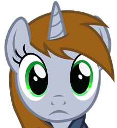 Size: 1000x1097 | Tagged: safe, artist:brisineo, oc, oc:littlepip, unicorn, fallout equestria, bust, clothes, female, frown, looking at you, mare, portrait, simple background, solo, transparent background