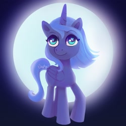 Size: 3300x3300 | Tagged: safe, artist:saphira_pone, artist:saphypone, imported from derpibooru, princess luna, alicorn, pony, female, filly, filly luna, heart eyes, high res, moon, s1 luna, solo, wingding eyes, woona, younger