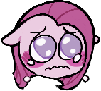 Size: 142x129 | Tagged: safe, artist:tinykirin, imported from derpibooru, pinkie pie, earth pony, pony, blushing, crying, emoji, pinkamena diane pie, ponified, solo