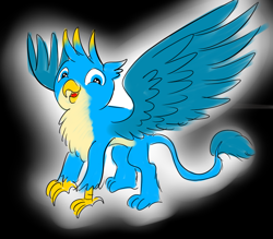 Size: 808x708 | Tagged: safe, artist:horsesplease, imported from derpibooru, gallus, griffon, cute, gallabetes, glow, glowing, looking at you, male, smiling, smiling at you, solo