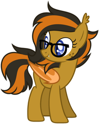 Size: 1024x1282 | Tagged: safe, artist:pegasski, imported from derpibooru, oc, oc only, oc:railroad tracks, bat pony, pony, female, glasses, mare, simple background, solo, transparent background