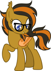 Size: 1220x1703 | Tagged: safe, artist:pegasski, imported from derpibooru, oc, oc only, oc:railroad tracks, bat pony, pony, female, glasses, mare, simple background, solo, transparent background