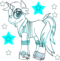 Size: 1829x1862 | Tagged: safe, artist:chibi-n92, imported from derpibooru, oc, oc only, pony, unicorn, glasses, horn, male, simple background, smiling, stallion, stars, transparent background, unicorn oc, watch