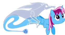 Size: 944x512 | Tagged: safe, artist:ethanjacobsyrosca, imported from derpibooru, oc, oc only, oc:parcly taxel, oc:spindle, alicorn, genie, genie pony, pony, windigo, ain't never had friends like us, albumin flask, absurd resolution, alicorn oc, bottle, female, horn, horn ring, jewelry, mare, ring, simple background, smiling, transparent background, trotcon, trotcon online, vector, windigo oc, wings