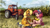 Size: 2560x1440 | Tagged: safe, artist:jewellier, imported from derpibooru, applejack, pinkie pie, earth pony, pony, bandana, biplane, bucket, corn, cornfield, cottagecore, duo, duo female, eating, farm, female, food, hatless, herbivore, jar, looking at you, looking back, looking back at you, mare, missing accessory, plane, tractor