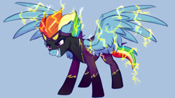 Size: 1280x720 | Tagged: safe, artist:rutkotka, imported from derpibooru, rainbow dash, pegasus, pony, clothes, costume, shadowbolt dash, shadowbolts costume, solo