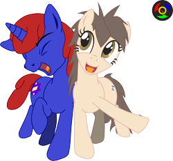 Size: 2464x2308 | Tagged: safe, artist:kyoshyu, imported from derpibooru, oc, oc only, oc:avery, oc:caffeine drop, earth pony, pony, unicorn, female, high res, male, mare, simple background, stallion, transparent background