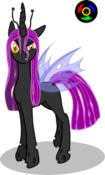 Size: 1803x3000 | Tagged: safe, artist:kyoshyu, imported from derpibooru, oc, oc only, oc:nymphea, changeling, female, purple changeling, simple background, solo, transparent background