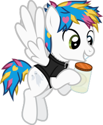 Size: 982x1195 | Tagged: safe, artist:lightningbolt, derpibooru exclusive, imported from derpibooru, oc, pegasus, pony, .svg available, awsten knight, clothes, dyed mane, dyed tail, fetish, flying, grin, heterochromia, hoof hold, horseshoes, jar, jarate, jewelry, male, necklace, pee in container, ponified, shirt, show accurate, simple background, smiling, solo, stallion, svg, t-shirt, transparent background, urine, vector, waterparks, wings