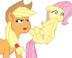 Size: 1280x1017 | Tagged: safe, artist:benpictures1, artist:chedx, edit, imported from derpibooru, applejack, fluttershy, earth pony, pegasus, pony, comic:the storm kingdom, my little pony: the movie, angry, applejack's hat, bad end, cowboy hat, cute, duo, duo female, female, hat, implied tempest shadow, inkscape, jackabetes, open mouth, shyabetes, simple background, transparent background, vector