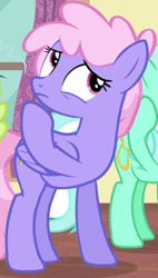 Size: 210x369 | Tagged: safe, edit, edited screencap, imported from derpibooru, screencap, granny smith, lyra heartstrings, rainbowshine, pegasus, pony, for whom the sweetie belle toils, season 4, cropped, solo focus, thinking