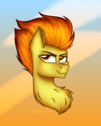 Size: 2390x2971 | Tagged: safe, artist:darklight1315, imported from derpibooru, imported from ponybooru, spitfire, pegasus, pony, bust, chest fluff, female, high res, mare, solo