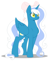 Size: 1280x1605 | Tagged: safe, artist:auroranovasentry, imported from derpibooru, oc, oc only, oc:fleurbelle, alicorn, pony, bow, female, hair bow, mare, simple background, solo, transparent background
