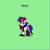 Size: 400x400 | Tagged: safe, artist:snowi, imported from derpibooru, oc, oc:snowi, pony, unicorn, pony town, biohazard, black and red, black and red scarf, black and red socks, blue hair, clothes, female, horn, mare, pixel art, red and blue, red and blue hair, red eyes, red hair, scarf, socks, solo, white hair, white pony